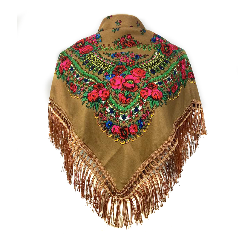 New Ethnic Fashion - Fascia etnica con frange Bandana Babushka